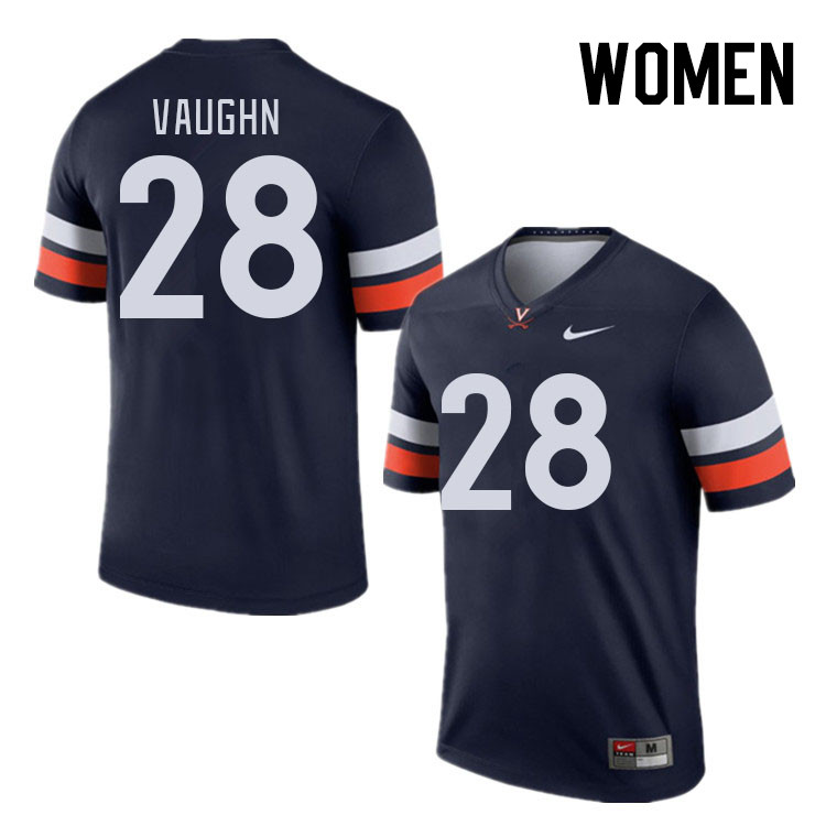 Women #28 Noah Vaughn Virginia Cavaliers College Football Jerseys Stitched Sale-Navy